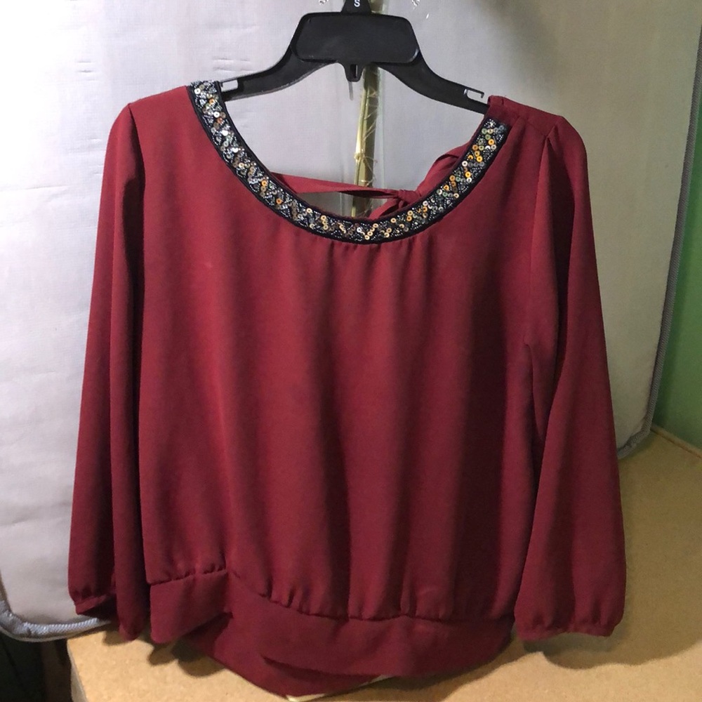 Burgundy blouse